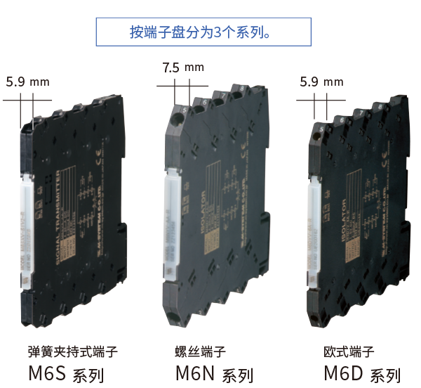 弹簧夹持式端子连接型,螺丝端子连接型,欧式端子连接型